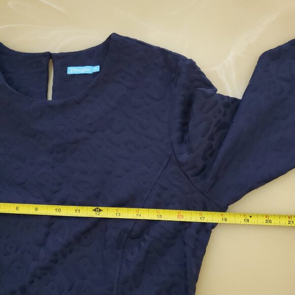 J.McLaughlin Catalyst Navy Dress in Textured Posh Cheetah Jacquard Size Medium - Picture 9 of 14